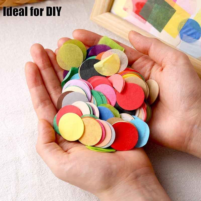 Koogel 1 Inch Round Tissue Paper, Table Confetti Dots Multicolor Circles 20 Assorted Colors for Arts Greeting Cards Scrapbooking DIY 2400 PCS - Image 5